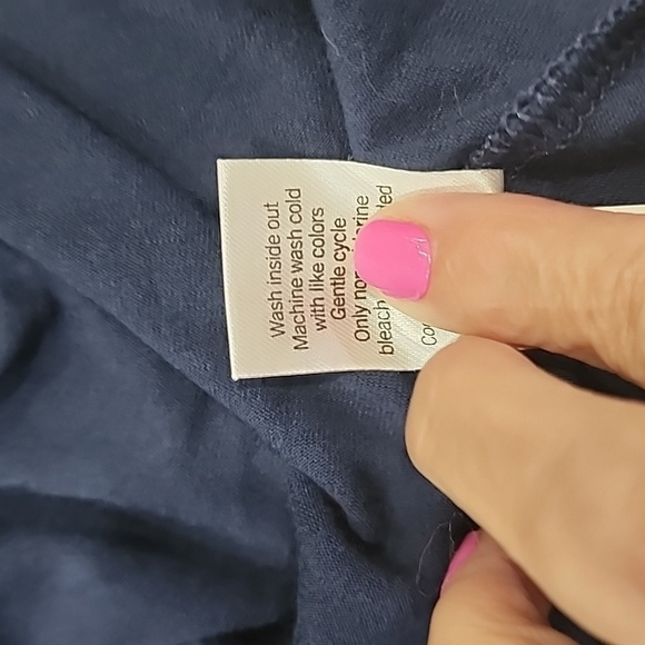 Apt 9 lace overlay navy short sleeve top, size 1X - Picture 7 of 9